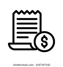 bill pay vector thin line icon
