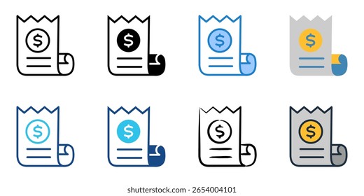 Conjunto de iconos de pago de facturas colección de estilo múltiple 
