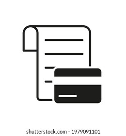vector de icono negro y blanco de pago de facturas
