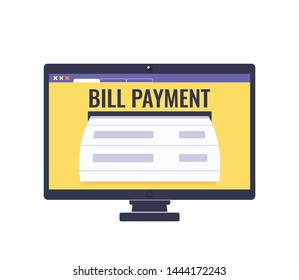 Bill payment concept, shopping, banking. Vector illustration