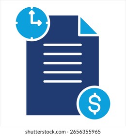 Bill Payment Flat Blue Icon Vector Illustration