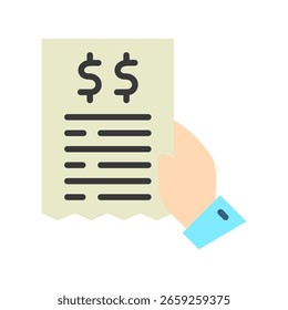 Bill Payment flat color, mini illustration icon. use for modern concept, print, UI, UX kit, web and app development. Vector related to commerce, retail, marketing and shopping.
