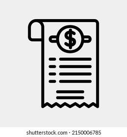 Icono de pago de factura en estilo de línea, uso para presentación de aplicación móvil del sitio web