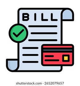 Ícone de Pagamento do Faturamento - Ilustração do Vetor de Cor Linear