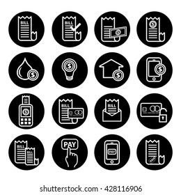 Bill payment icon set