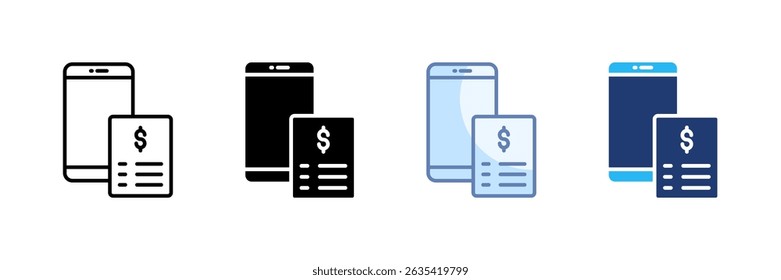 Bill Payment Icon Set Multiple Style Collection