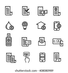 bill payment icons set