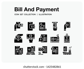Bill And Payment 
Icons Set. UI Well-crafted Vector Thin Line Icons. The illustrations are a vector.