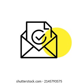 Información de factura o pago aprobada. Icono de línea de dibujo de píxeles perfecto, modificable