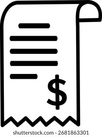 Icono de línea de pago de facturas, símbolo bancario. Gráficos de Vector y no Inteligencia Artificial, ilustración de logo. Diseño de Vector reemplazable.