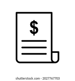 Bill payment line icon vector illustration.