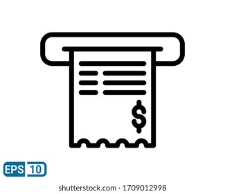 Bill payment line style icon isolated on white background. EPS 10 