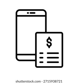 Ilustración vectorial de icono de esquema de pago de factura