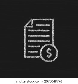 Bill payment sketch vector icon. Tax sign design