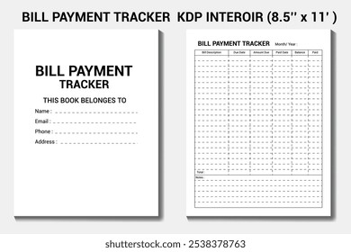 rastreador de pagamento de contas KDP Designs interiores