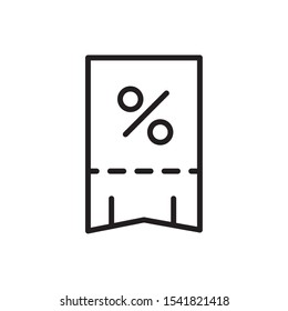 bill percent delivery icon vector illustration thick line