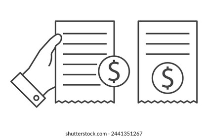 bill receipt in hand financial icon