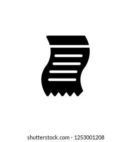 Bill receipt paper, vector icon in glyph style
