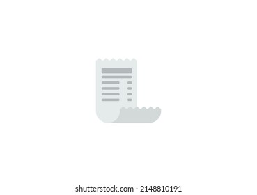 Bill Receipt Vector Isolated Emoticon. Receipt Icon