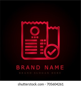 Bill red chromium metallic logo