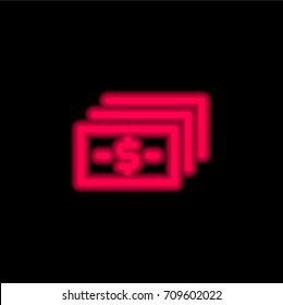 Bill red glowing neon ui ux icon. Glowing sign logo vector
