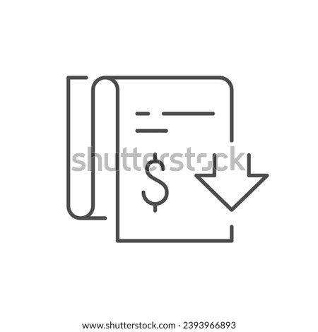 Bill reduction line outline icon