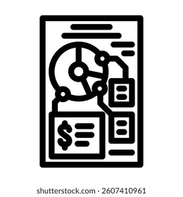 bill reminders budget planning line icon vector. bill reminders budget planning sign. isolated contour symbol black illustration