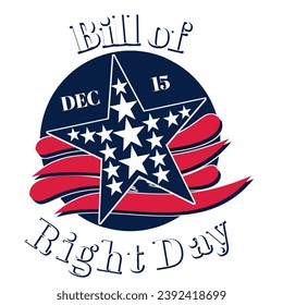 Bill of right day a vector with American flag background, suitable for templates or posters svg