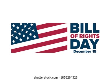Bill of Rights Day. December 15. Holiday concept. Template for background, banner, card, poster with text inscription. Vector EPS10 illustration svg