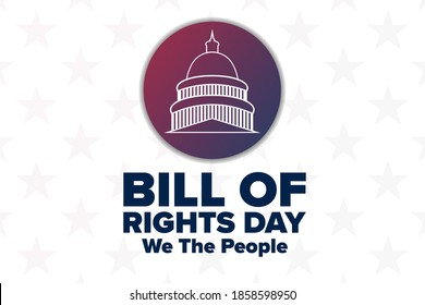 Bill of Rights Day. December 15. Holiday concept. Template for background, banner, card, poster with text inscription. Vector EPS10 illustration svg