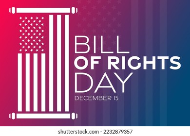 Bill of Rights Day. December 15. Vector illustration. Holiday poster svg
