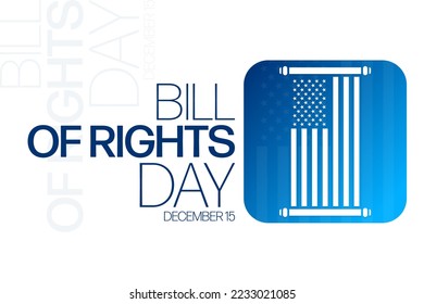Bill of Rights Day. December 15. Vector illustration. Holiday poster svg