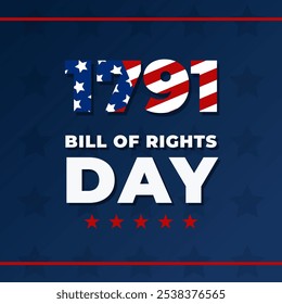 Bill of Rights Day. December 15. Holiday concept. Template for background, banner, card, poster with text inscription.