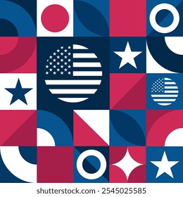 Bill of Rights Day. December 15. Seamless geometric pattern. Template for background, banner, card, poster. Vector EPS10 illustration