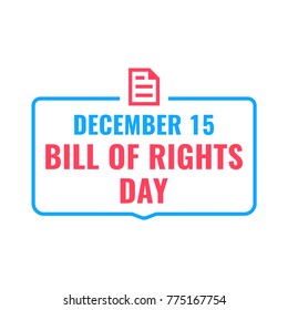 Bill of rights day. Vector icon, badge illustration on white background. svg