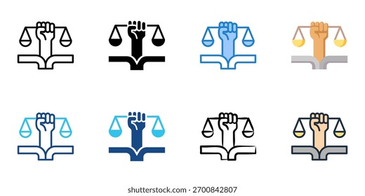 Bill of Rights icon set multiple style collection 

