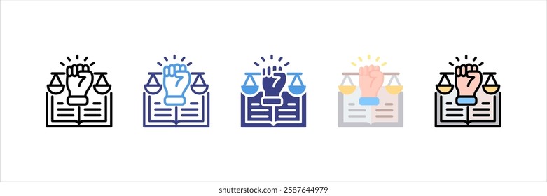 Bill Of Rights Multi Style Icon Set
