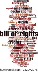 Bill of rights word cloud concept. Collage made of words about bill of rights. Vector illustration svg