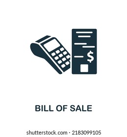 Bill Of Sale icon. Monochrome simple line Shipping icon for templates, web design and infographics