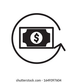 bill silhouette style icon of money financial item banking commerce market payment buy currency accounting and invest theme Vector illustration
