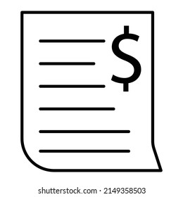 Bill simple line art icon on the  white background