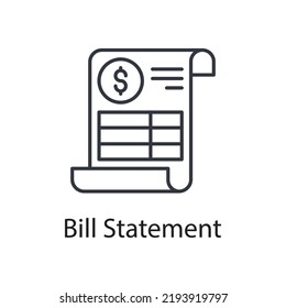 Bill Statement vector outline Icon Design illustration. Miscellaneous Symbol on White background EPS 10 File