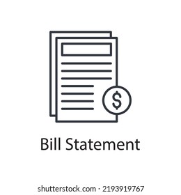 Bill Statementt vector outline Icon Design illustration. Miscellaneous Symbol on White background EPS 10 File