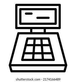 Bill system icon outline vector. Cash machine. Pos store