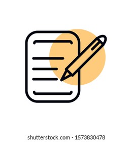 bill tax pen shopping line style vector illustration dot color vector illustration