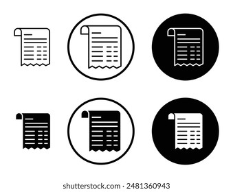 Bill thin line vector icon set.