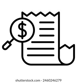 Ilustración vectorial de línea de iconos de Bill Tracker