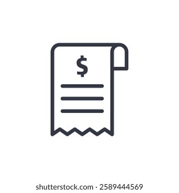 bill transaction icon symbol vector sign isolated on white background illustration for graphic and web design