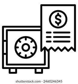 Bill Vault icon line vector illustration