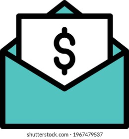 bill vector clour line icon